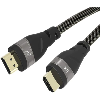 

8K HDMI Cable HDMI 2.1 Cable Real,High Speed 48Gbps 8K(7680X4320)@60Hz, 4K@120Hz Dolby Vision HDCP 2.2, 4:4:4 HDR(0.5M)
