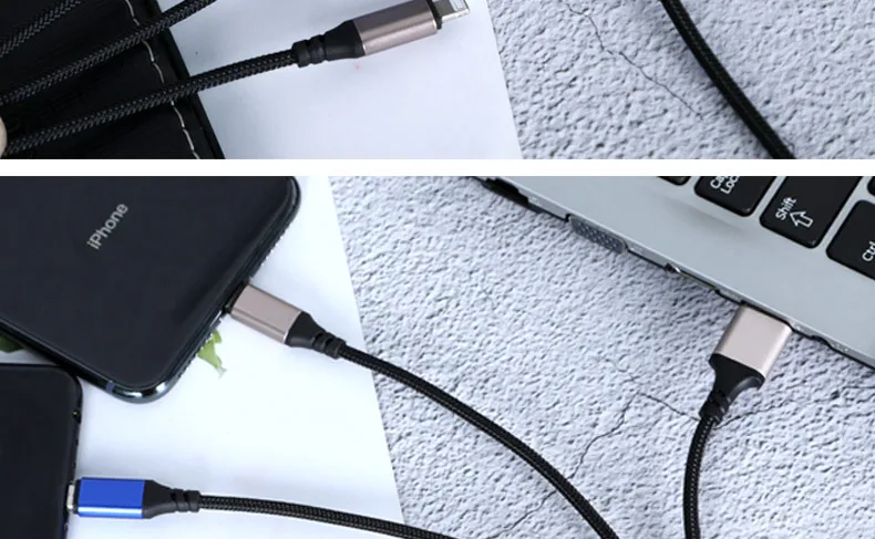 3 в 1 Micro usb type C 8 Pin USB кабель для iPhone телефон зарядное устройство кабель для iPhone 2 в 1 зарядный кабель Micro USB зарядное устройство Шнур