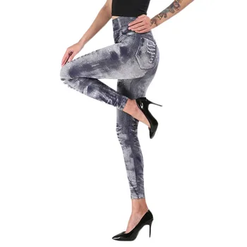 

Women Pants Spring High Waist Print Sexy Tights pants Stretchy Elastic Pencil Casual Feet Trousers