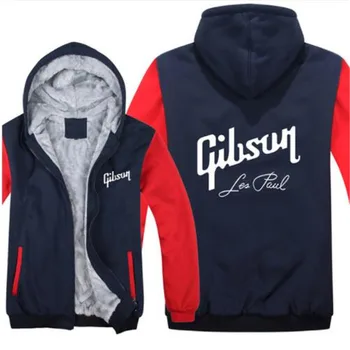 

Gibson Hoodies Jacket Winter Men Casual Wool Liner Fleece Gibson Les Paul Sweatshirts Hoody Pullover