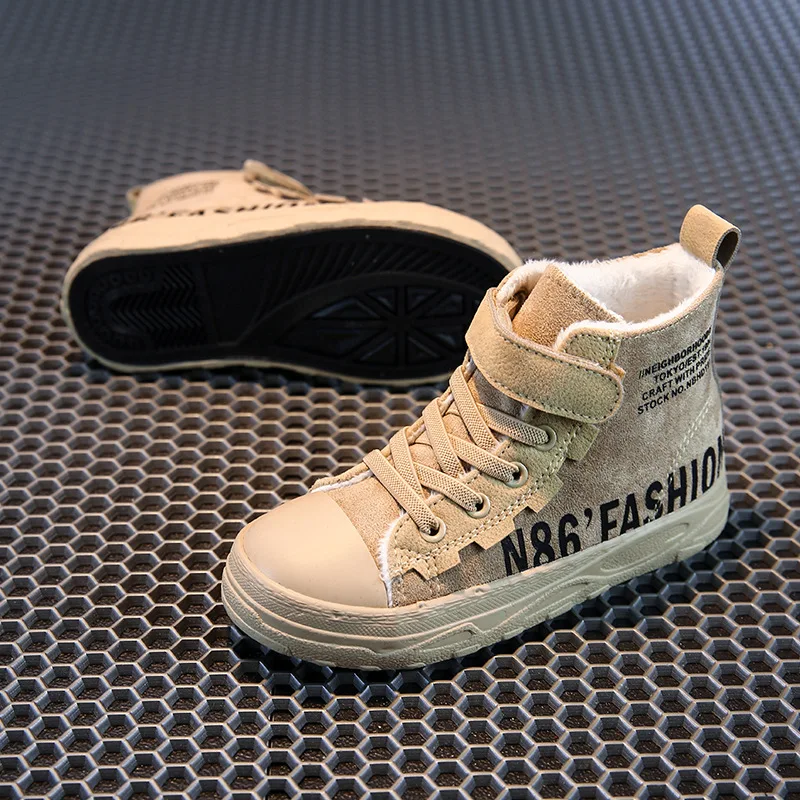 

2020 High quality Top Fashion design children boots Fur warm Autumn/Winter School boys girls shoes Classic Leisure kids shoes