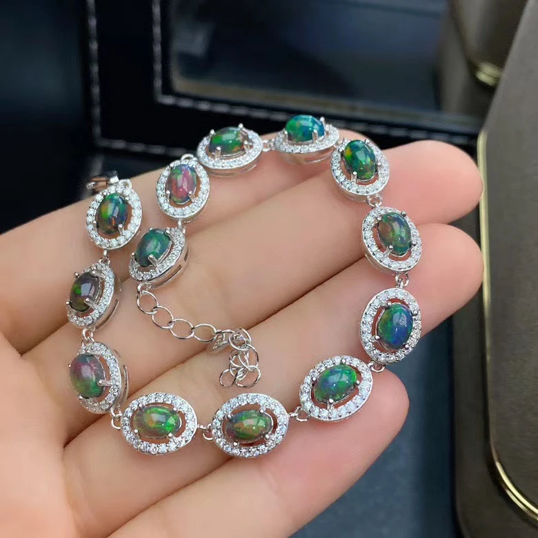 ブラックオパールブレスレット