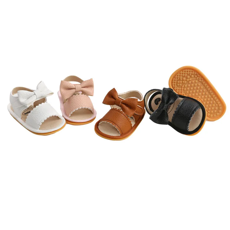 Fashion Newborn Infant Baby Girls Princess Shoes Bowknot Toddler Kids Girls Summer Casual Sandals PU Non-slip Shoes 0-18M