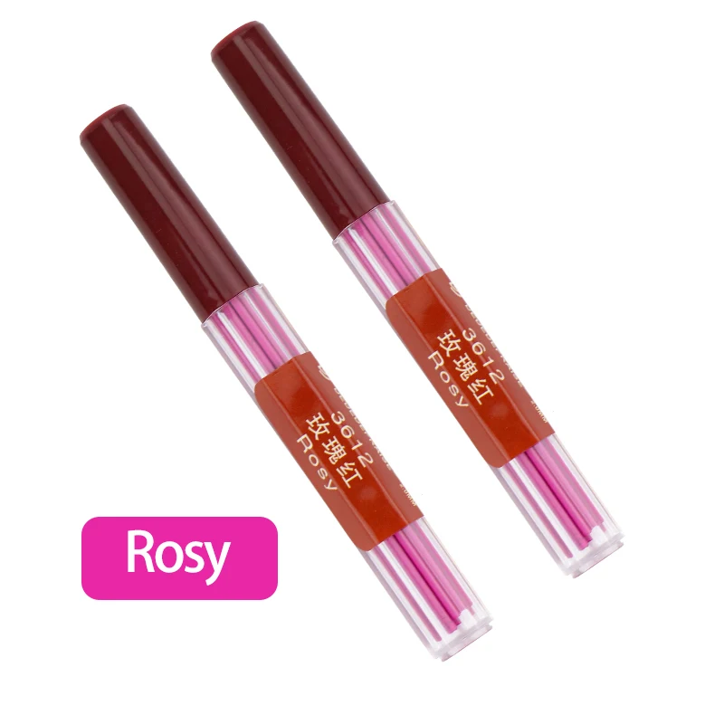 Rosy-2pcs DEDEDEPRAISE пресс-тип автоматические/механические стержни для карандаша 2,0 мм 36 цветов Замена Цвет карандаш грифель толстый грифель/сердечник/заправка - Цвет: Rosy-2pcs