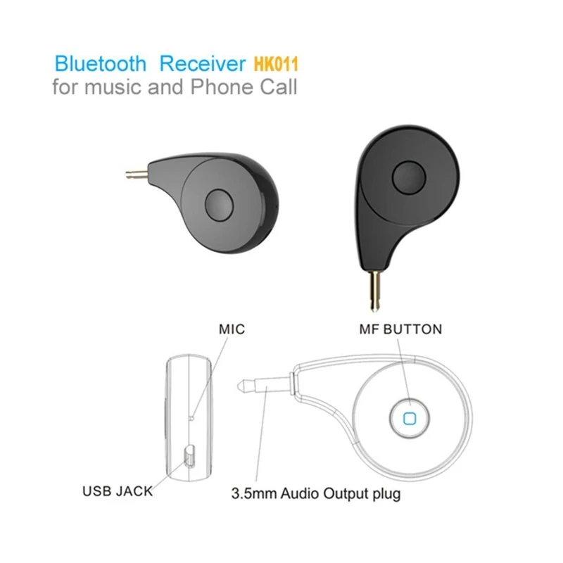 Автомобиль-Стайлинг дома и автомобиля используется аудио стерео приемник Bluetooth fit музыка и телефонный звонок HK011(черный