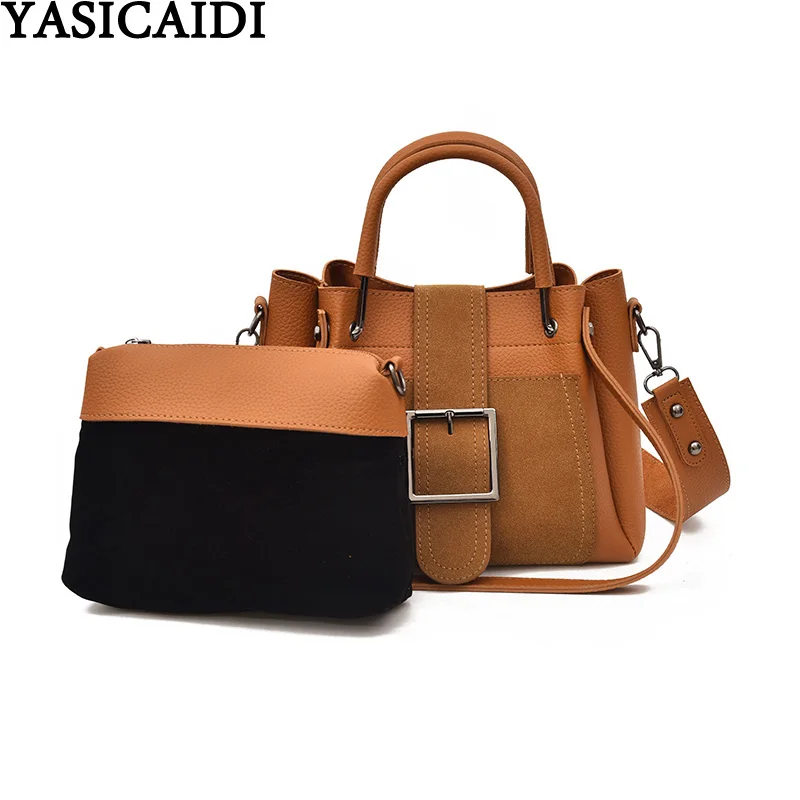 

YASICAIDI Vintage Handbags Women Luxury Large Capacity Shoulder Bags Brand Rivet PU Leather Purse Cross Body Bag Fashion 2019