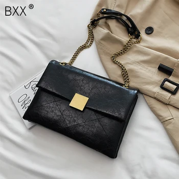 

[BXX] High Capacity PU Leather Bags For Women 2020 Autumn Winter Crossbody Shoulder Bag Ladies Chain Travel Hand Bag HO416