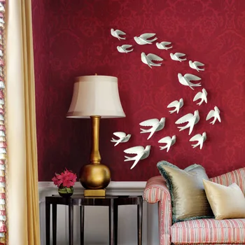 

WALL ORNAMENT RESIN SWALLOW STATUES HOME DECORATIONS WALL STICKERS TV BLACK GROUND LIVING ROOM GARDEN SCULPTURES WALL DECORATION