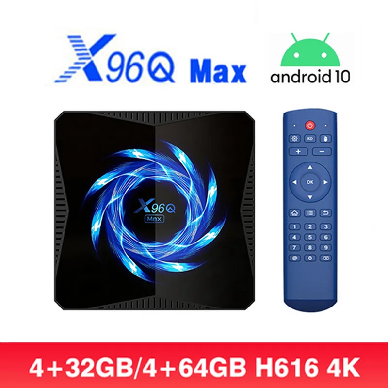 2020 Смарт ТВ-приставка Android 10 X96Q Max Allwinner H616 1080P HD 4G/32 ГБ 64 BT 5 0 двухдиапазонный 2 4G/5g Wi-Fi