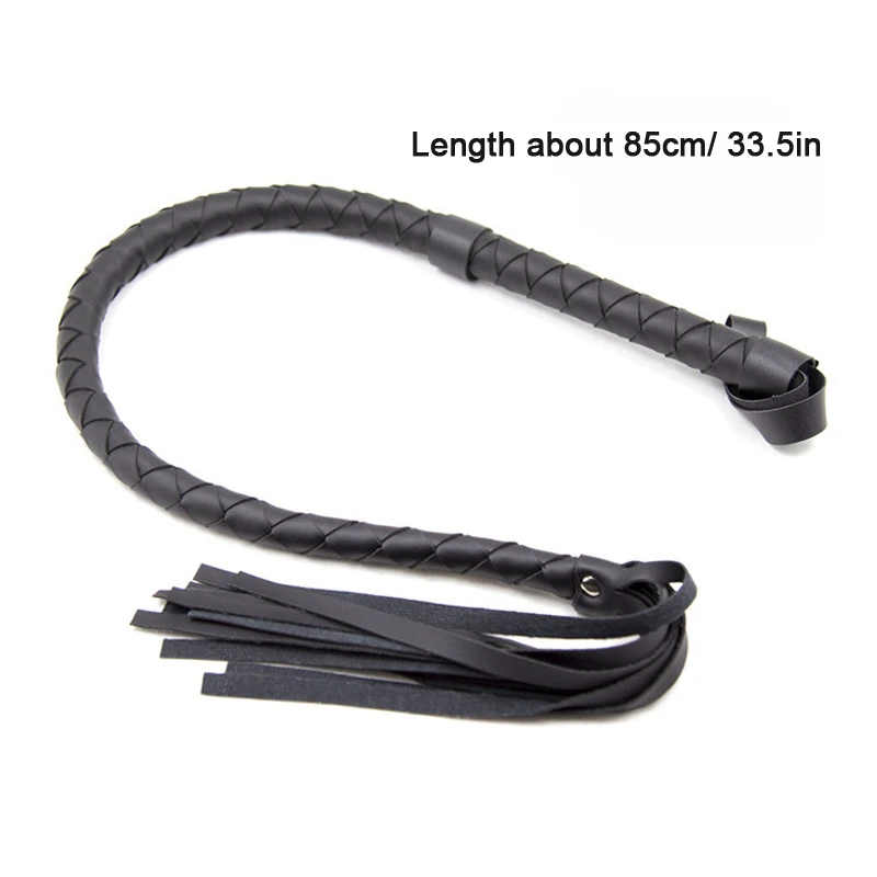 Black Bdsm PU Leather Whip Sex Toys for Women Couples