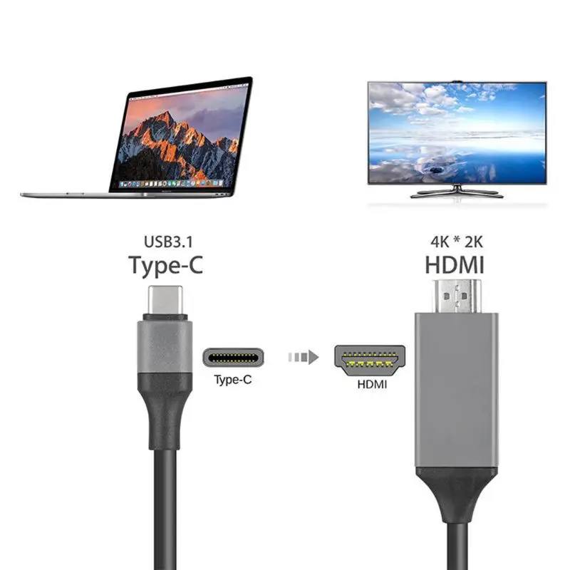 USB 3,1 USB-C type C к HDMI кабель HDTV Hdmi папа-папа Кабель-адаптер для lenovo ThinkPad X1 MacBook Pro samsung