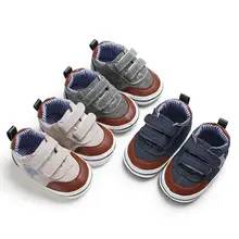 Для новорожденного мягкий подошва противоскользящая обувь для кроватки кроссовки ползунок младенец для маленьких мальчиков и девочек Первые ходунки кроссовки 0-18 м