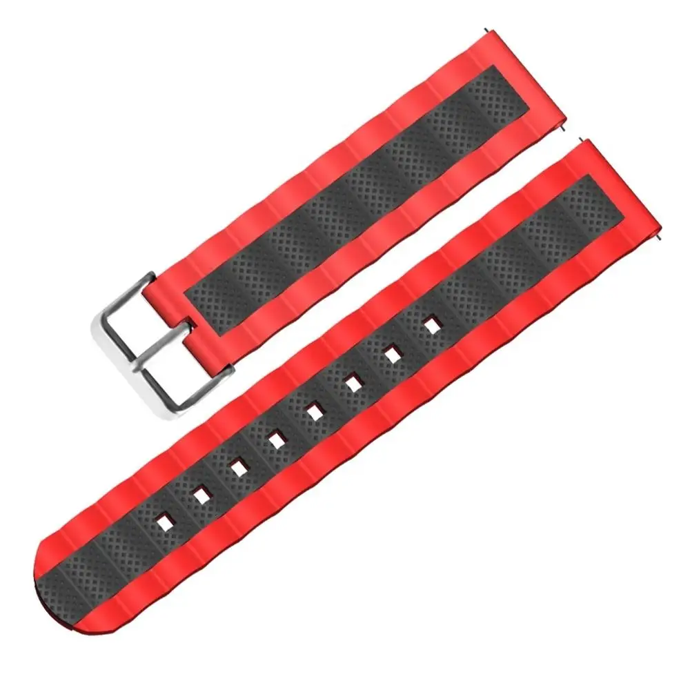 20 мм ремешок для Huami Amazfit Bip band Силиконовый смарт-браслет аксессуары ремень для Xiaomi Amazfit Bip Galaxy 42 мм браслет ремешок - Цвет ремешка: red black