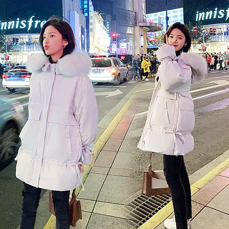 

Cotton-padded Clothes/Cotton Coat Warm Mid-length Long Sleeve Elegant Versatile 2019 Winter Slimming