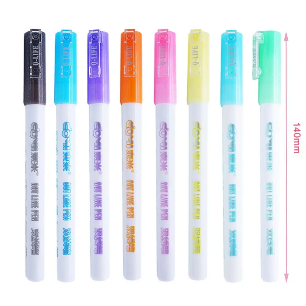 

Gift Card Writing Drawing Double Lines Outline Pen Out Line Pen Fine Liner Marker Calligraphy Lettering 8 Color Scrapbooking Pen