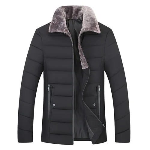 Большой размер 8XL, новинка, Зимняя Теплая мужская флисовая модная куртка с отворотом, парка, толстое хлопковое пальто, мужской светильник, повседневная верхняя одежда - Цвет: black