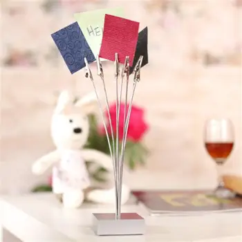 

8-branch Tree Style Photo Holder Card Note Memo Clip (Silver)