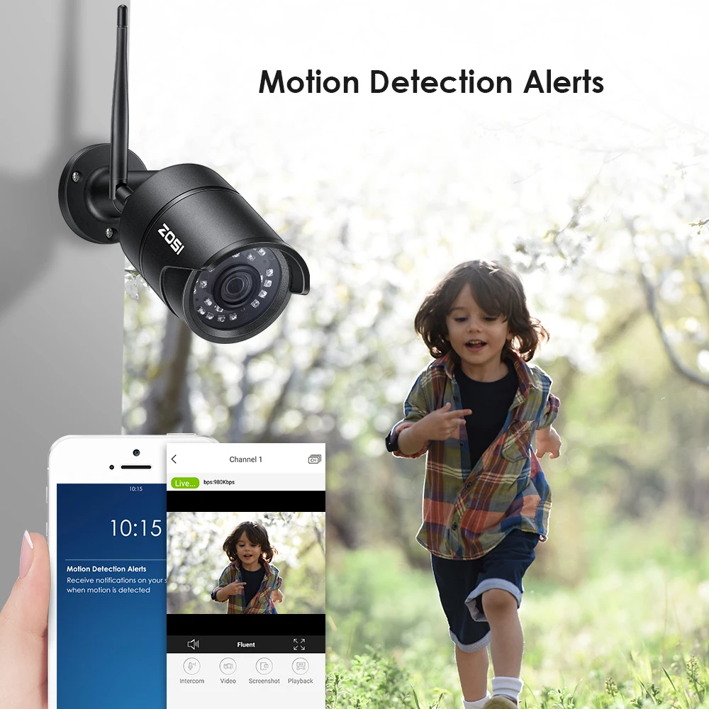  ZOSI 2MP 1080P Led Wireless IP Camera Waterproof Smartphone Remote Control CCTV Nightvision Video B - 32905939783