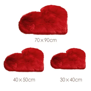 

Carpet Bedroom Floor Mat Love Heart Rugs Artificial Wool Hairy Carpet Faux Floor Mat Fur Plain Fluffy Area Rug Soft Living Room