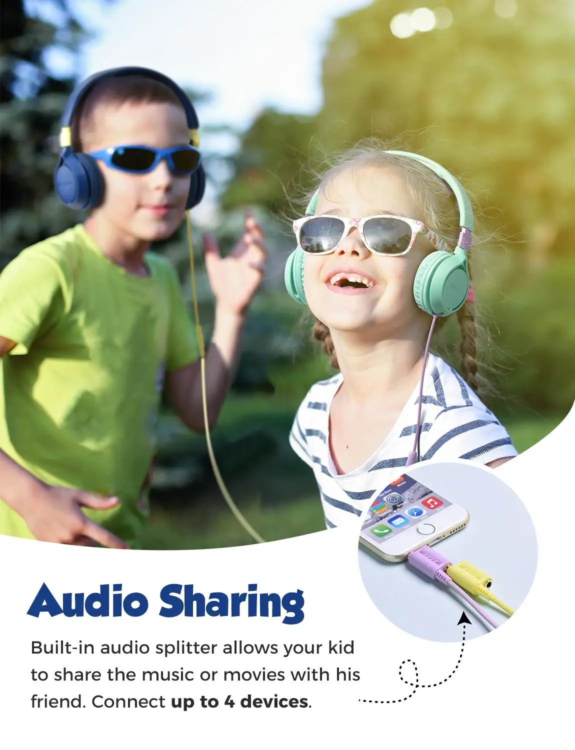 Mpow CHE1 Pro Kids Headphones Foldable Wired Headphones with Microphone 85 94dB Volume Limited Hearing Protection Kids Headphone