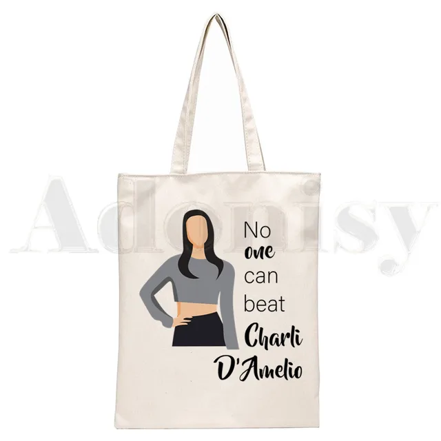 Ice Coffee Splatter Charli Damelio Harajuku Anime Handbags Shoulder Bags Casual Shopping Girls Handbag Women Elegant Canvas Bag H