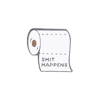 

Cute bathroom roll paper enamel lapel pin badges