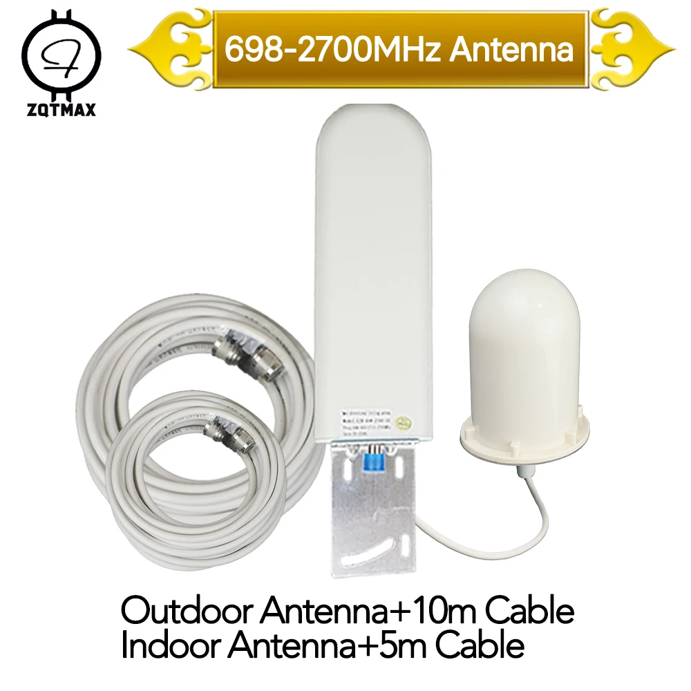 

ZQTMAX 2g 3g 4g antenna outdoor + Onmi antenna for Cell Phone Cellular Signal Amplifier 900 1800 2100 2600 lte signal repeater