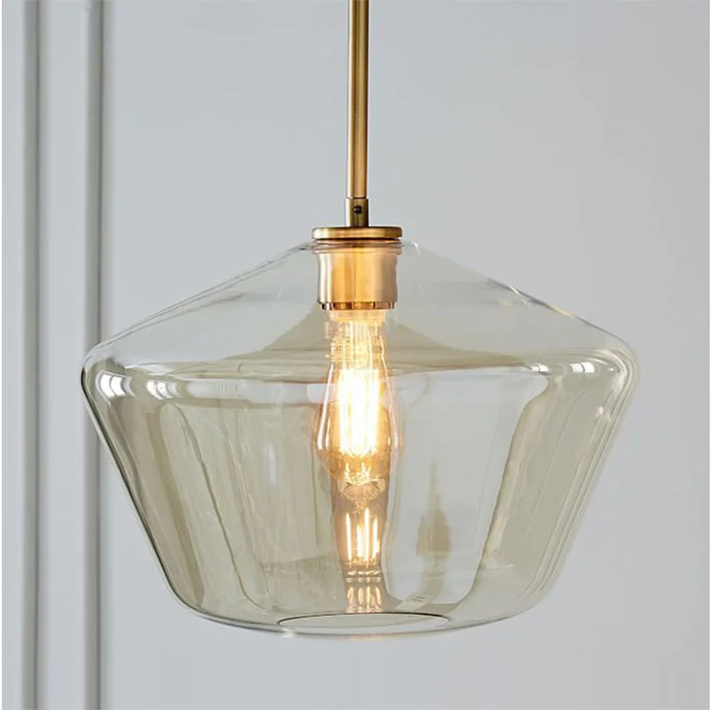 Nordic Modern Glass Pendant lights Fixtures Loft LED Hanging Pendant Lamp for Kitchen Restaurant Living Room Bedroom E27