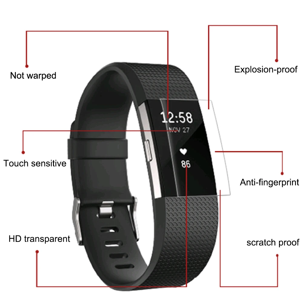5 шт. Защитная пленка для fitbit charge 2 защита экрана Аксессуары часов анти шок мягкий
