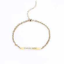 Индивидуальный браслет и браслеты индивидуальная именная табличка ID Имя римские браслеты для женщин ювелирные изделия из нержавеющей стали