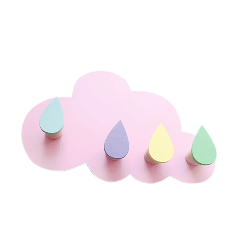 B Creative Star Moon Cloud Shape Nail Free 4 Hooks Wall Mounted Key Clothes Holder Moisture Proof Multi Functional Hooks Hanger - Цвет: B