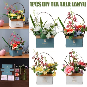 

Camellia Astrantia Major Dendrobium Nobile Handmade Flower Set Bionic Flower Home DIY Potted Decoration Desktop Ornament LKS99