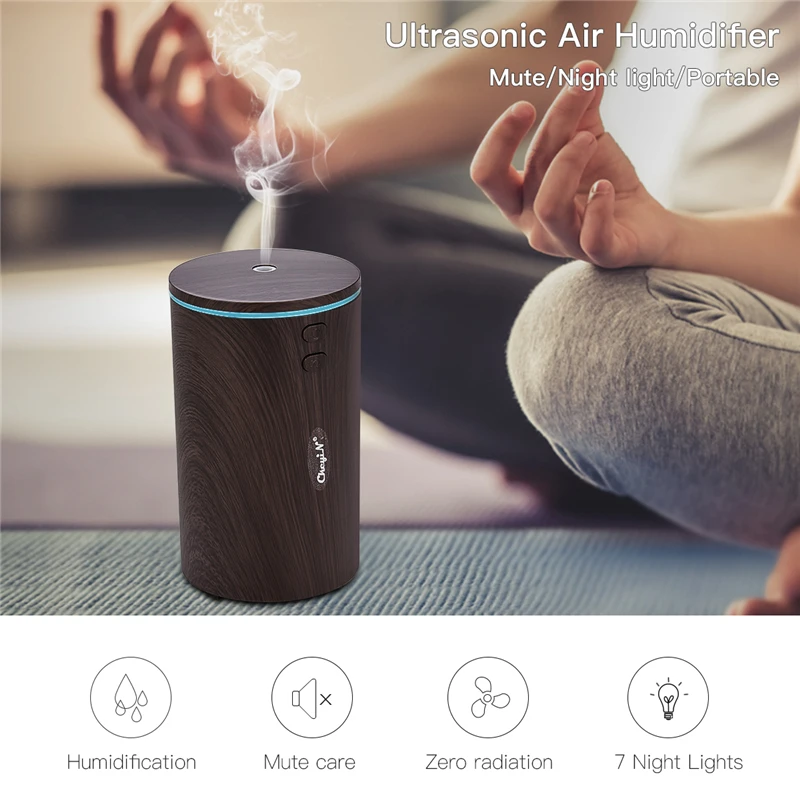 

Quiet Mini Air Humidifier Essential Oil Aromatherapy Diffuser Home Office USB Mist Maker with 7 Colors LED Night Light P40