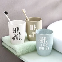 

Good Moring Brushing Toothpaste Cup Toothbrush Holder Cup Plastic Creative Cartoon Travel Bathroom Pendant Home Decoration