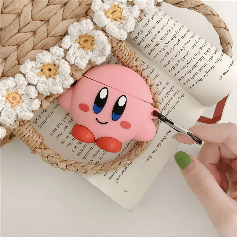 Kirby Для AirPod 2 Чехол 3D Кирби Мультфильм Мягкий силиконовый беспроводной чехол для наушников s для Apple Airpods чехол милый чехол Funda - Цвет: Kirby