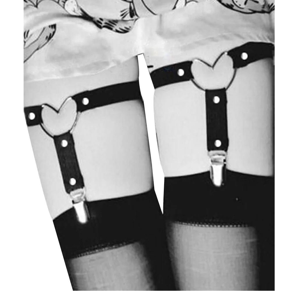 Сексуальная эластичная Цветочная подвязка ручной работы Лолита каваи большое сердце Кожа ноги кольцо подвязки ремни шипы бедра жгут