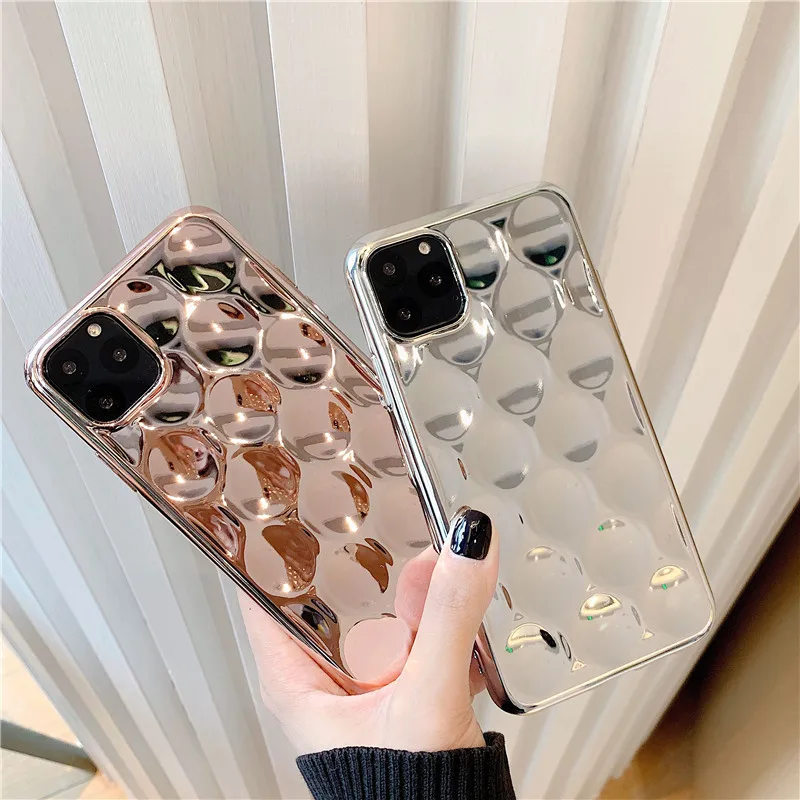 Роскошный обшивка Bump текстура чехол для телефона для iphone 11 Pro Max XR X XS Max 6 6s 7 8 plus задняя крышка модный розовый золотой милый чехол s
