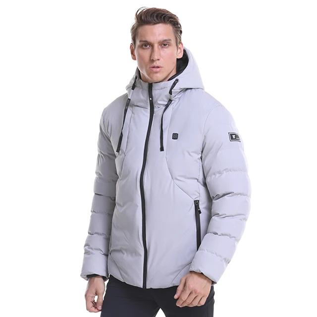 Теплая Одежда модное зимнее пальто с электрическим подогревом куртка для мужчин плюс размер зима - Цвет: Light gray