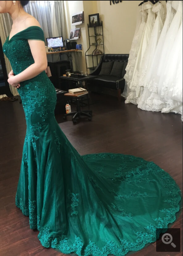 Robe de soiree темно-зеленое Русалка Кружева аппликации платье выпускного вечера с v-образным вырезом корт Поезд корсет вышитые бисером вечерние платья на выпускной