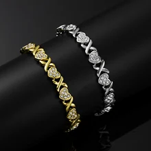 Браслет с сердечком, стразы, богемное золото и серебро, два цвета, доступный браслет для женщин, девушек, темперамент, ювелирное изделие