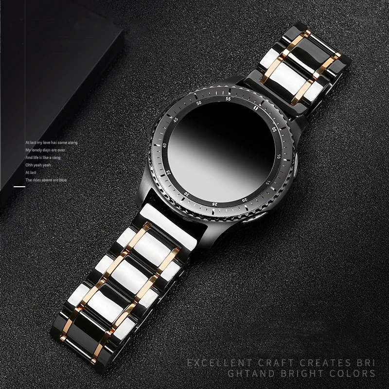 22mm Ceramic band for Samsung Galaxy watch 46mm strap Gear S3 Frontier watchband Bracelet Huawei GT 2 46 GT2 22 mm | Наручные часы