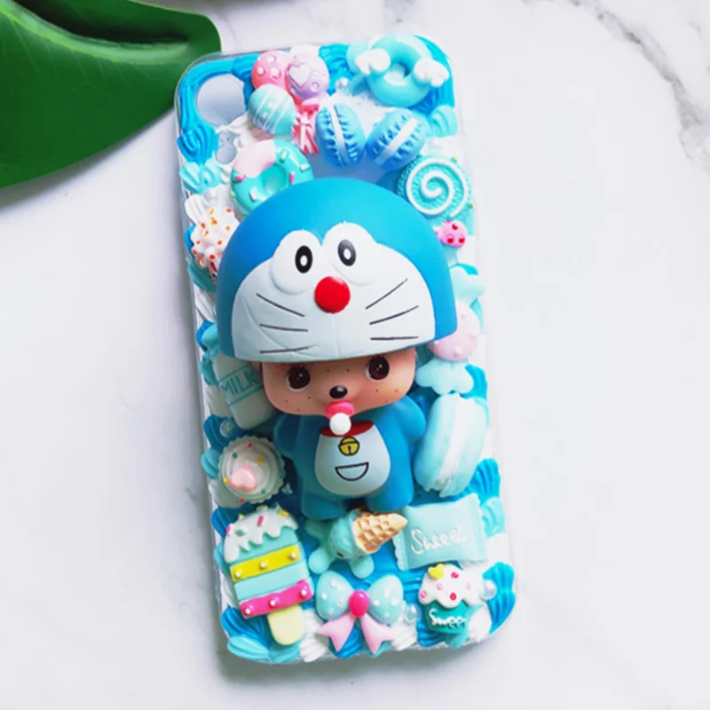 Для samsung s8/s9/s10 plus DIY чехол note 9/note10+ 3D Monchhchi телефон чехол для Galaxy s6/s7 edge милый кремовый ручной работы note 5/8 - Цвет: doro