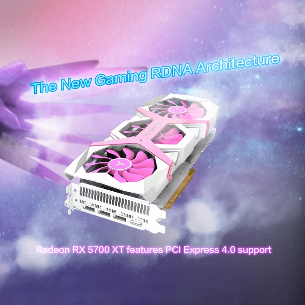 Yeston RX5700 XT-8G D6 PA графическая карта, видеокарта Navi10 7m RDNA PCI Express 4,0 низкое энергопотребление GPU 2560 единиц