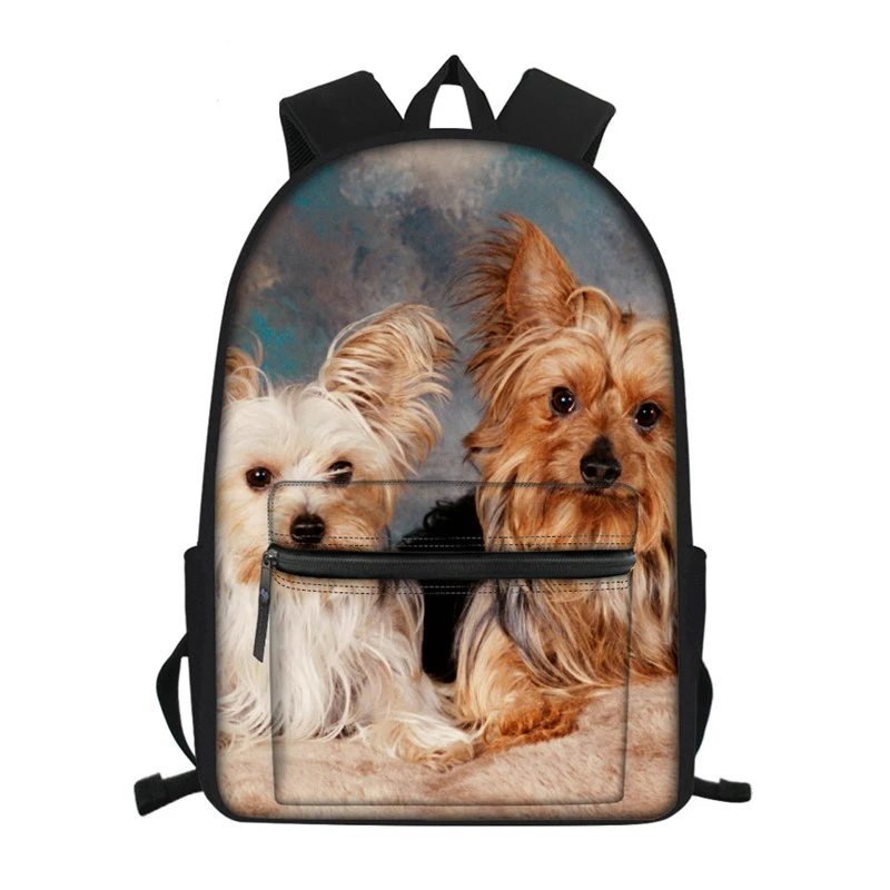 

WHEREISART Children School Bag Yorkshire Terrier Backpack for Teenager Girls Lightweight Women Daily Bag Mochila Infantil