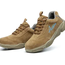 Дышащая кожаная защитная обувь с противоскользящим стальным носком, стальная подошва, устойчивая к прокалыванию, европейская стандартная сварочная Рабочая обувь