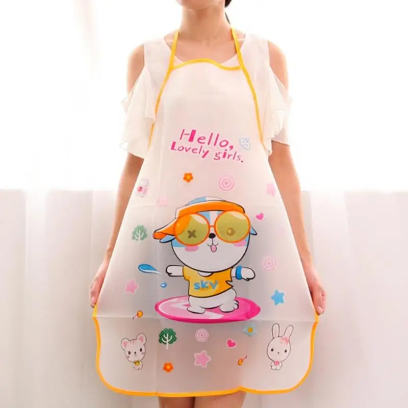 Cartoon Apron Panda Printing Sleeveless Waterproof Anti-oil Aprons Kitchen Cooking Men Women Waist Bib Home Cleaning Tools
