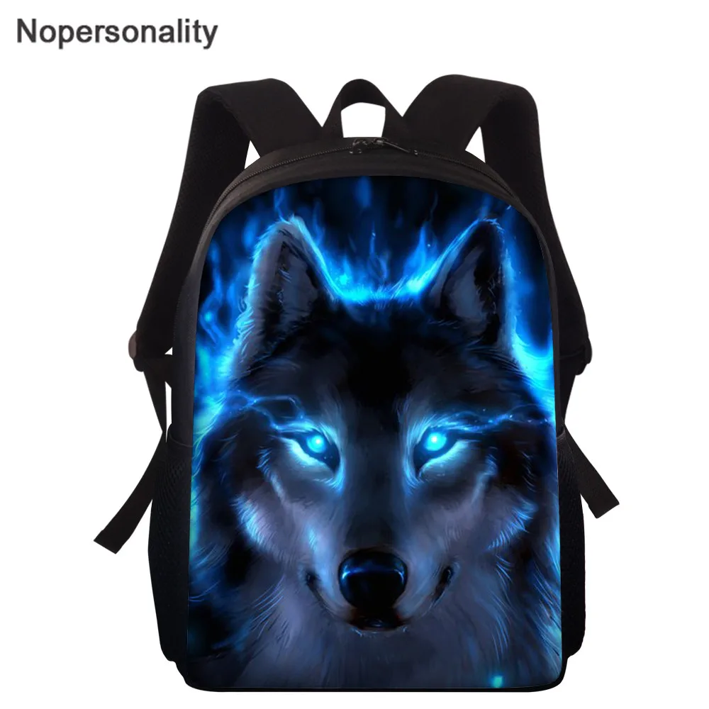 

Nopersonality Blue Wolf Printed School Bag Children School Backpack for Boy Girl Kindergarten Student Book Bags Mochila Escolar