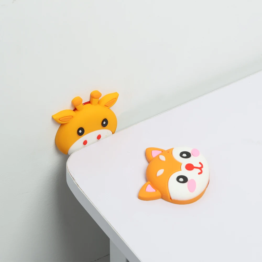 Cartoon Silicone Wall Protector Door Handle Bumper Guard Stopper Self Adhesive Rubber Round Door Crash Pad Anti-slip Home Tools