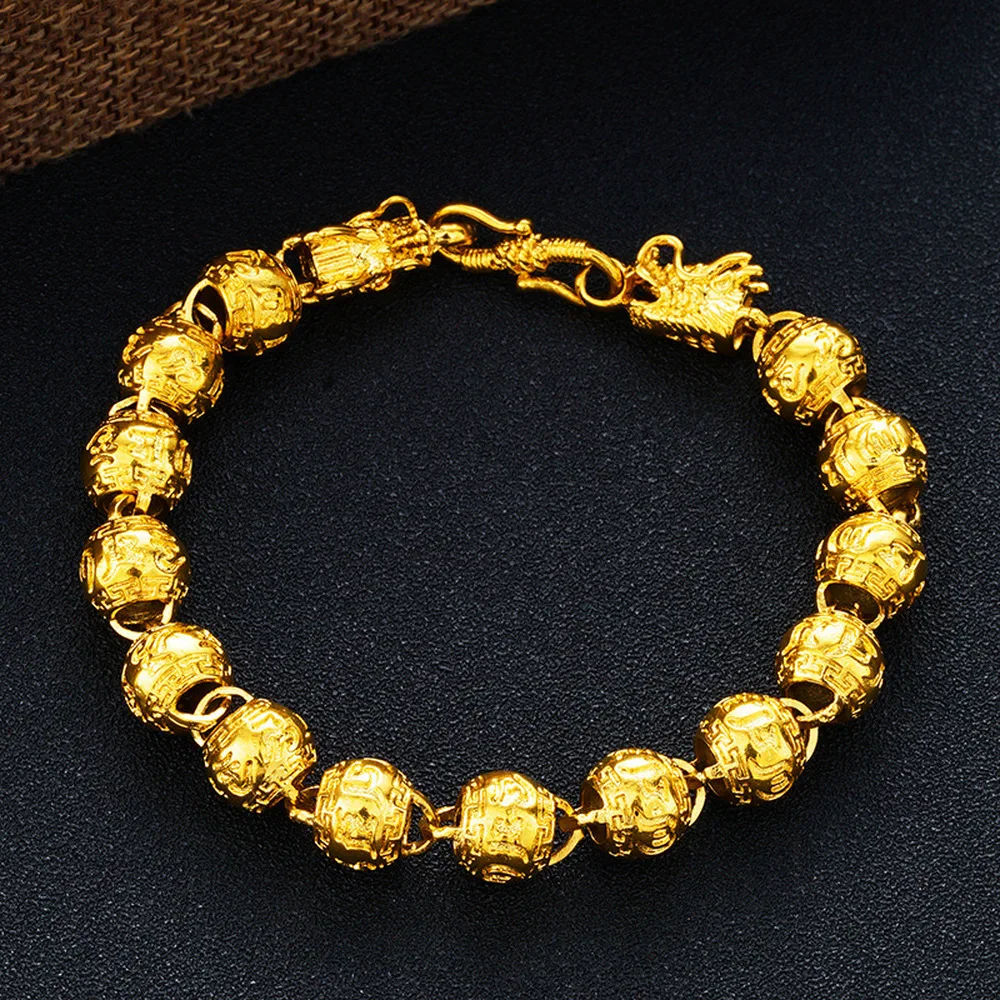 Trendy Gold Chain Men's Bracelets 24K 