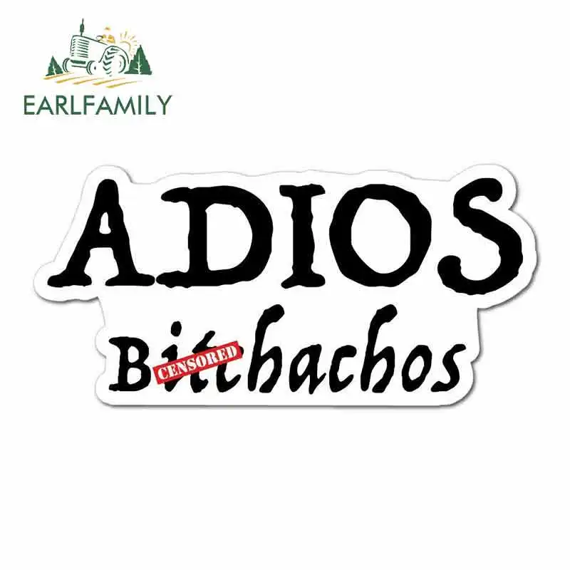 

EARLFAMILY 13cm x 12.6cm for Adios Muchachos Sign Funny Car Stickers Bumper Trunk Truck Graphics Sunscreen Vinyl JDM Fine Decal